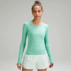 Lululemon Swiftly Tech Long-Sleeve Shirt 2.0*Race Length/Maldives Green&Mint